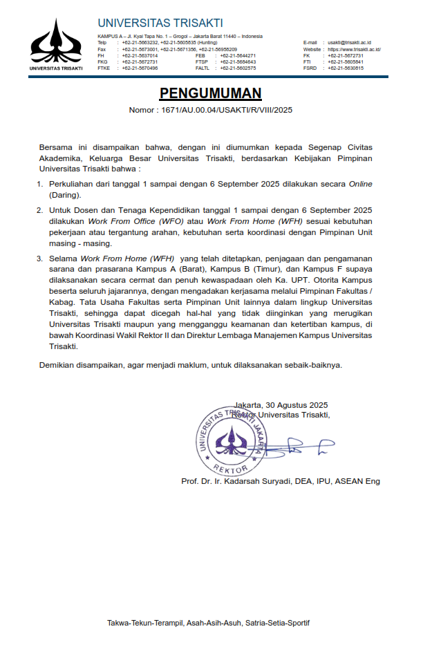 Kuliah Daring dan WFH